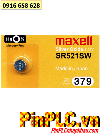 Maxell SR521SW _Pin 379; Pin đồng hồ 1.55v Silver Oxide Maxel SR521SW _Pin 379